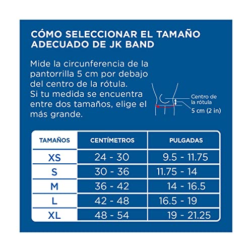 ZAMST JK BAND Soporte de Rodilla para Tendón Rotuliano – Cinta Rotuliana para Osgood Schlatter y Tendinitis Rotuliana – Refuerzo de Rodilla Ideal para Medio