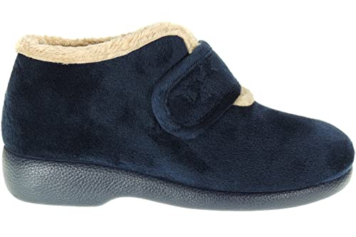 Zapatilla Abotinada de Casa para Mujer - Marcas [Garzón y DeValverde] - Ajuste con Velcro - Suapel Aterciopelado - Invierno - Abrigo - Fabricadas en España Garzón Talla 39