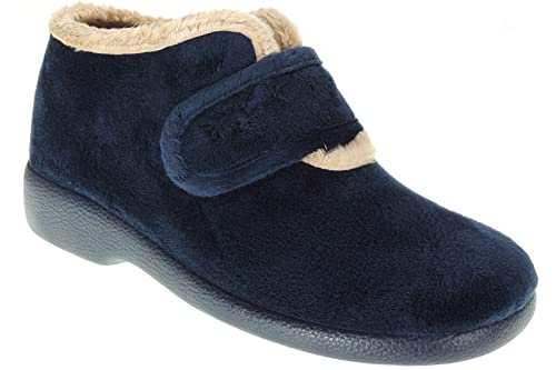 Zapatilla Abotinada de Casa para Mujer - Marcas [Garzón y DeValverde] - Ajuste con Velcro - Suapel Aterciopelado - Invierno - Abrigo - Fabricadas en España Garzón Talla 39