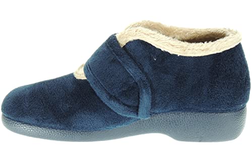 Zapatilla Abotinada de Casa para Mujer - Marcas [Garzón y DeValverde] - Ajuste con Velcro - Suapel Aterciopelado - Invierno - Abrigo - Fabricadas en España Garzón Talla 39