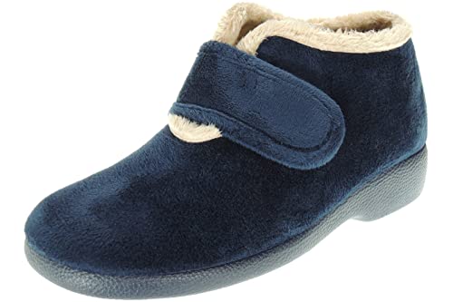 Zapatilla Abotinada de Casa para Mujer - Marcas [Garzón y DeValverde] - Ajuste con Velcro - Suapel Aterciopelado - Invierno - Abrigo - Fabricadas en España Garzón Talla 39