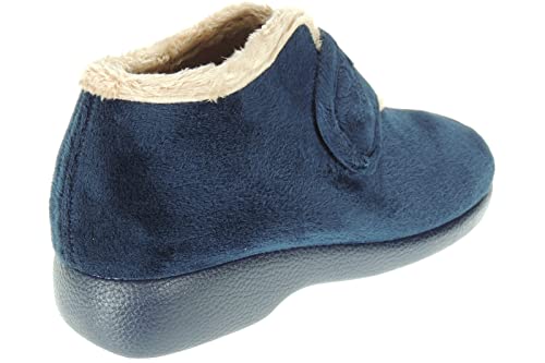 Zapatilla Abotinada de Casa para Mujer - Marcas [Garzón y DeValverde] - Ajuste con Velcro - Suapel Aterciopelado - Invierno - Abrigo - Fabricadas en España Garzón Talla 39