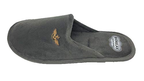 Zapatilla de Estar por casa/Biorelax/Hombre/Mod. Gris Liso/Empeine Suapel/Suela de Goma Antideslizante/Cámara de Aire/Talla 44