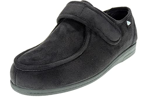 Zapatillas Ancho Especial - Marca Celia Ruiz - Wallaby - Antibacterianas Sanitized - Diabéticos - Posoperatorio - Ajuste Adaptable - Ancho Ajustable - Hombre Mujer Unisex Negro Talla 38