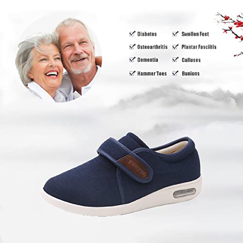 Zapatillas Ancho Especial para Pies Delicados，Casual, Ligeras, Cómodas, Calzado de Caminata para Mujer sin Cordones，Blue▁41