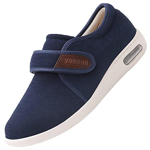 Zapatillas Ancho Especial para Pies Delicados，Casual, Ligeras, Cómodas, Calzado de Caminata para Mujer sin Cordones，Blue▁41