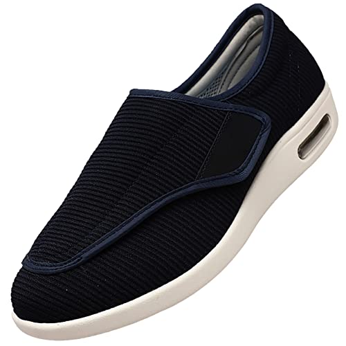 Zapatillas Ancho Especial para Pies Delicados，Expande el Ancho. Fascitis Plantar, ortopedia, Deslizamiento de Mujeres diabéticas,，Black▁45