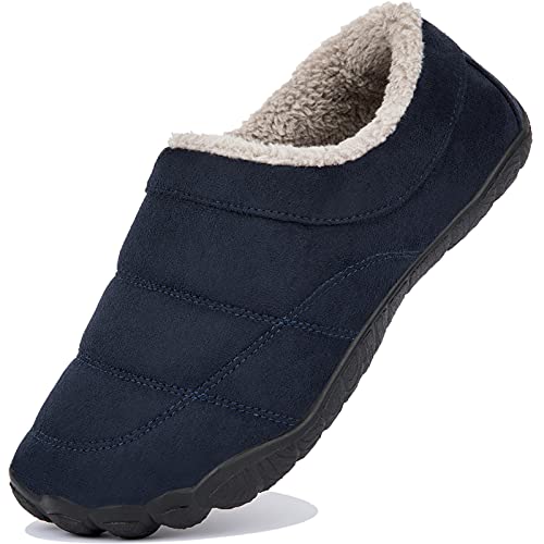 Zapatillas Casa Hombre con Espuma Viscoelástica Plantilla y Forro Cálido Fluff Zapatillas Estar Suela Goma Antideslizante Cerradas ligeras Zapatillas para Exterior e Interior , Azul Marino,41EU