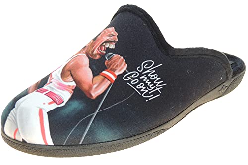 Zapatillas Casa Hombre Divertidas Caricaturas - Destalonadas, Chinelas o Semidescalzas - Rafa Nadal- Bud Spencer - Picapiedra - Freddie Mercury - Asterix y Obelix Freddie Talla 44