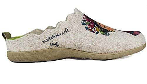 Zapatillas casa mujer fieltro Frida cómodas frase bonita - Garantía de calidad (38 EU, numeric_38)