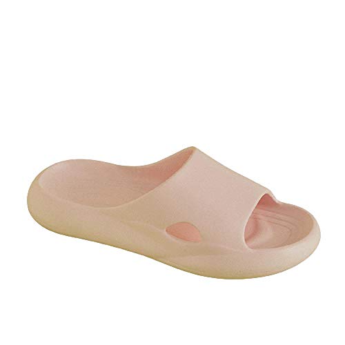 Zapatillas de baño antideslizantes suaves silenciosas de color puro Zapatillas de suela de EVA Chanclas de ducha de secado rápido Slippers de la Casa Verano zapatillas para el gimnasio,Pink,37-38