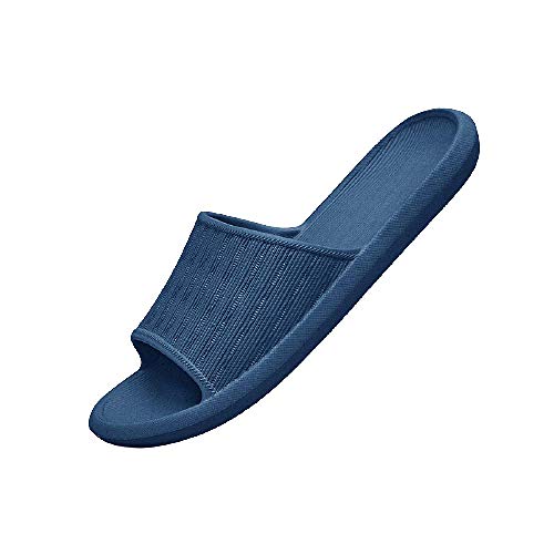 Zapatillas de baño silenciosas suaves para el hogar de las mujeres de los hombres EVA Sandalias Mujer Ducha Playa y Piscina Slide Zapatilla De Baño Zapatos De Piscina Sandalias,Dark blue,43-44