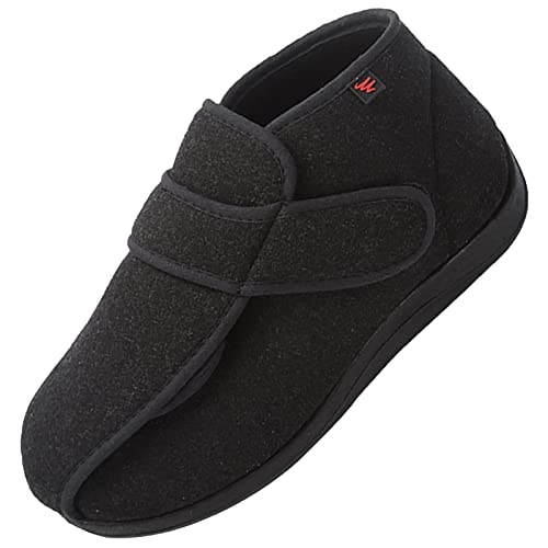 Zapatillas de Casa Mujer Invierno Cómodas，Cierres Ajustables Pies hinchados Artritis Calzado ortopédico,Zapatos para Caminar en Interiores y Exteriores，Black▁37