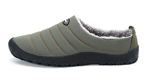 Zapatillas de Casa para Hombre Mujer Invierno Interior Exterior Antideslizantes Slippers,Verde,43