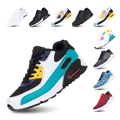 Zapatillas de Deportivas Mujer Zapatos Correr Hombre Running Casual Sneakers Cordones Colchón de Aire Ligero Respirable Calzado Verde 38