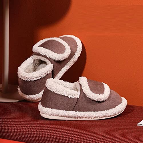 Zapatillas De Estar Por Casa De Mujer Invierno Interior Mobiliario Para El Hogar Zapatillas De Algodón Mobiliario Para El Hogar Zapatillas Gruesas Cálidas-Grey_12