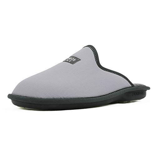 Zapatillas de Estar por casa Hombre/Mujer. Slippers para Verano e Invierno/Pantuflas cómodas, Resistentes, Transpirables y de Interior Suave. Suela de Goma Antideslizante (43 EU, Gris)