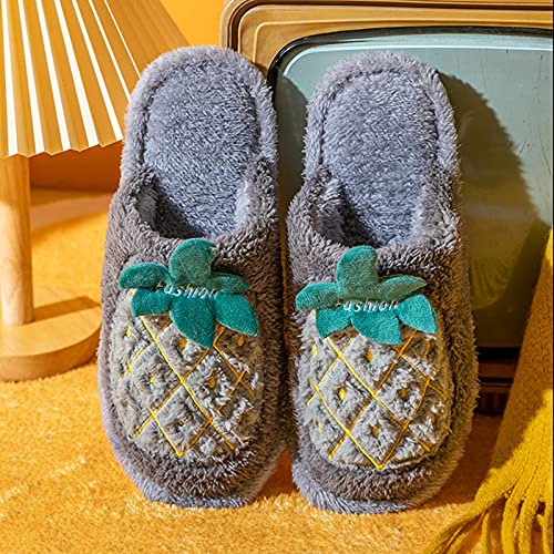 Zapatillas de Estar por Casa Hombres de Mujer Pantuflas de Estar por Casa Suave con Suela Antideslizante por Interior y Exterior Los Cómodos Pantuflas Calient (Gris, 42)