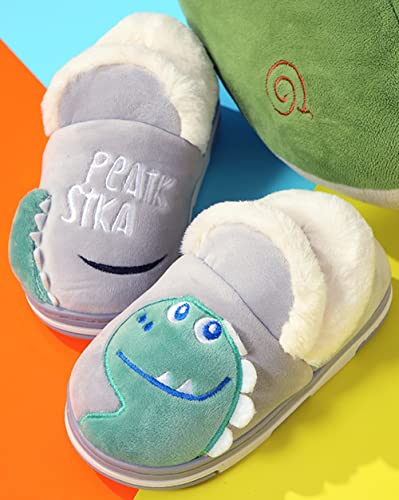 Zapatillas de Estar por Casa para Niños Niñas Pantuflas Invierno Casa Caliente Peluche de Zapatilla Slipper Interior Gris 16/17=23-24EU