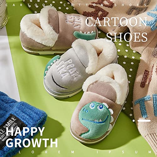 Zapatillas de Estar por Casa para Niños Niñas Pantuflas Invierno Casa Caliente Peluche de Zapatilla Slipper Interior Gris 22=31-32EU