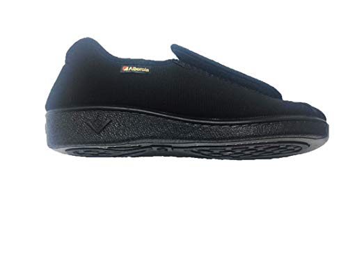 Zapatillas de Estar por Casa/Extra Ancha/Téxtil/Color Negro/Especial Pies con Vendaje/Ancho Especial/Hombre/Mujer/Talla 36