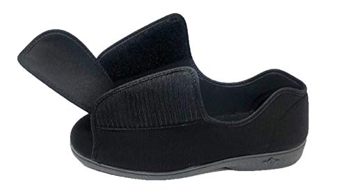 Zapatillas de Estar por Casa/Extra Ancha/Téxtil/Color Negro/Especial Pies con Vendaje/Ancho Especial/Hombre/Mujer/Talla 36