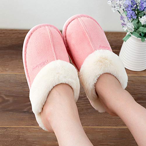 Zapatillas de Estar por Hombre/Mujer Fluff Pantuflas casa Invierno Antideslizantes Cálido Slippers Confortables Zapatos Interior/al Aire Libre