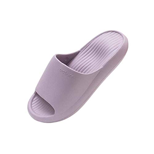 Zapatillas de EVA Diapositivas de interior Ola Suela gruesa Plataforma antideslizante suave Sandalias de deslizamiento EVA Sandalias Mujer Ducha Playa y Piscina Slide Zapatilla ,Purple,35-36