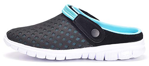 Zapatillas de Jardin Mujer Sandalias de Playa Hombre Zuecos de Sanitarios Zapatillas Ligeros Respirable Zapatos Verano,Negro Azul,EU 40