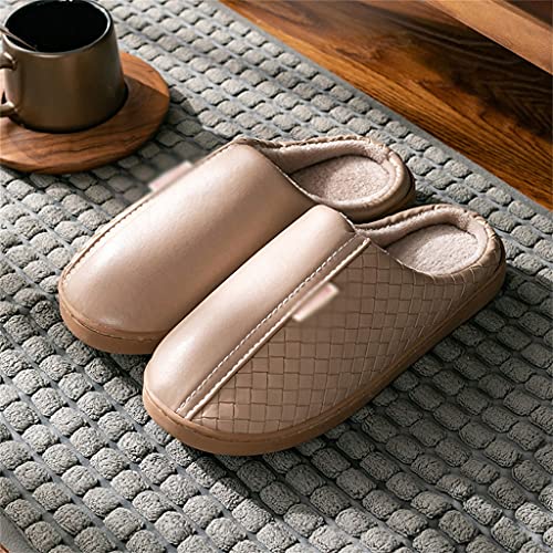 Zapatillas de mujer Mobiliario para el hogar Zapatillas de algodón Invierno Interior Cálido Invierno Mobiliario para el hogar Zapatillas de cuero sintético Hogar para hombres Zapatillas antideslizante