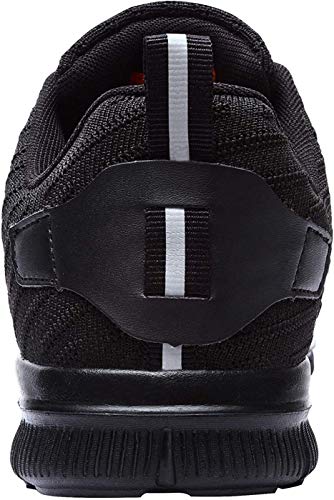 Zapatillas de Seguridad Hombre,Trabajo con Puntera de Acero Transpirable Reflectante Botas de Seguridad(Negro,40)