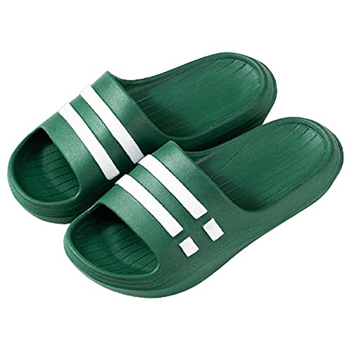 Zapatillas de SPA,Zapatillas de hotel,Zapatillas de casa,Zapatillas ultra suaves Baño Antideslizante Zapatos de suela gruesa Plataforma de secado rápido Toboganes de ducha,Verde oscuro,43-44