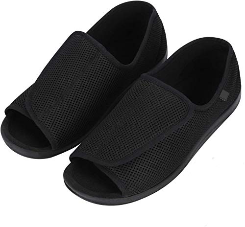 Zapatillas diálogas para hombre, ortopédicas ajustables, zapatillas interiores cómodas, sandalias de pie grande, con cierre de velcro para personas mayores, pies hinchados, artritis edema Swollen