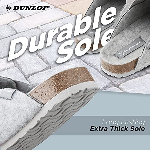 Zapatillas Dunlop para Hombre, Zapatillas de Fieltro, Suela de Goma Antideslizante, Calzado Interior y Exterior (43 EU, Gris, Numeric_43)