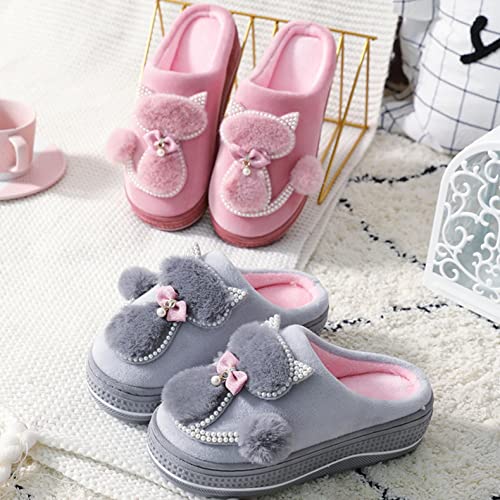 Zapatillas Mujer Casa Zapatillas Mujer Casa Unisexo Parejas Gato Lindo Comodos Suave De Antideslizante Zapatillas Casa Apto Para Interior Y Exterior