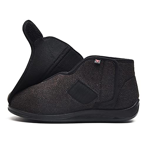 Zapatillas Ortopédicas Que Corrigen el Juanete para Mujer, Zapatillas Espuma de Memoria Antideslizante Invierno Cálido Cómodas Suave Punta Cerrada, pies hinchados, Artritis y Edema,Marrón,39 EU