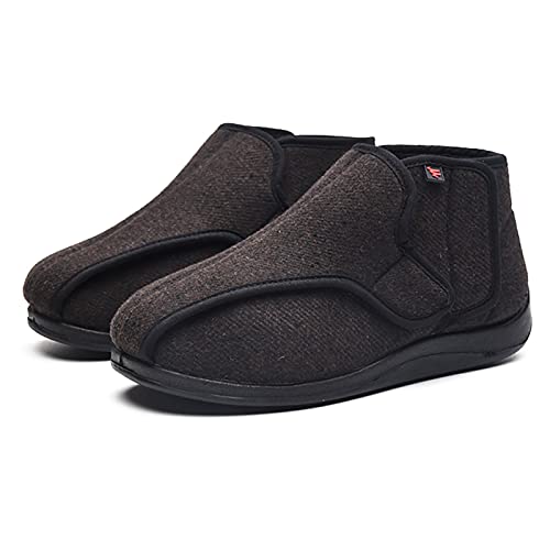 Zapatillas Ortopédicas Que Corrigen el Juanete para Mujer, Zapatillas Espuma de Memoria Antideslizante Invierno Cálido Cómodas Suave Punta Cerrada, pies hinchados, Artritis y Edema,Marrón,39 EU