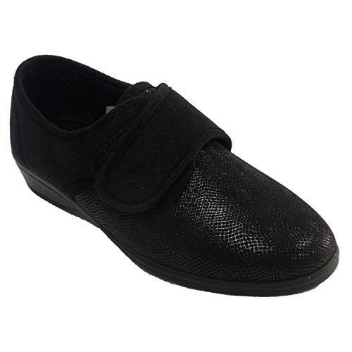 Zapatillas Velcro Mujer Estampado Serpiente Doctor Cutillas en Negro Talla 37