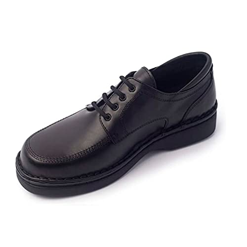 Zapato Farmacia Cordones Hombre Ancho Especial Ancho 16 pies Muy delicados Calzafarma en Negro Talla 42