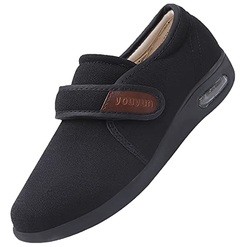 Zapatos De Artritis De Cojines De Aire para Mujeres，Zapatos Diabéticos Respirable Zapatillas Ortopédica para ensanchar Ajustable Cómoda Artritis Edema Zapatos hinchados，Black▁42