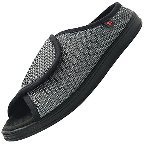 Zapatos De Edema para Pies Hinchados，Ancho Extra Ancho Zapatillas de Edema para Artritis Ajustables para Edema de Edad Avanzada, Regalos para diabéticos，Grey▁37