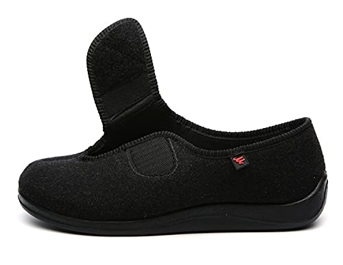 Zapatos de Salud diabéticos Ajustables para Hombres y Mujeres, Zapatos postoperatorios de pies hipertróficos de deformidad de los pies (Color : Black, Size : 40EU)