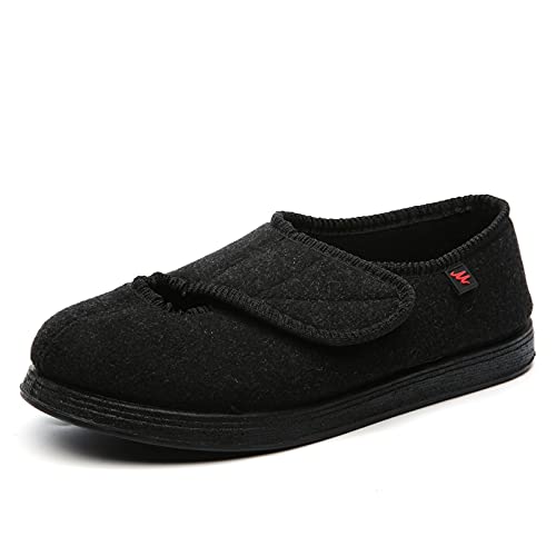 Zapatos de Salud diabéticos Ajustables para Hombres y Mujeres, Zapatos postoperatorios de pies hipertróficos de deformidad de los pies (Color : Black, Size : 40EU)