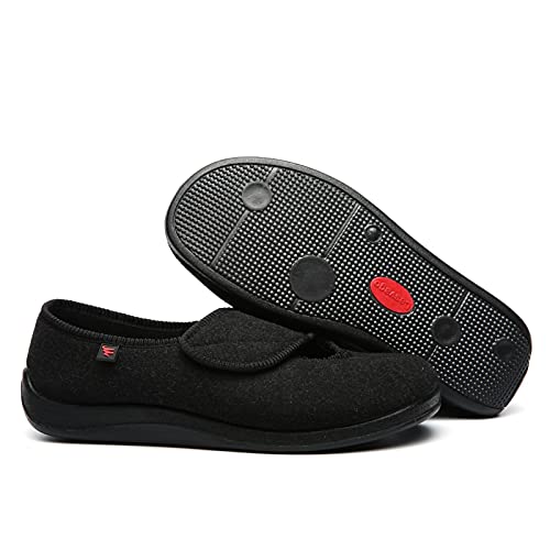 Zapatos de Salud diabéticos Ajustables para Hombres y Mujeres, Zapatos postoperatorios de pies hipertróficos de deformidad de los pies (Color : Black, Size : 40EU)