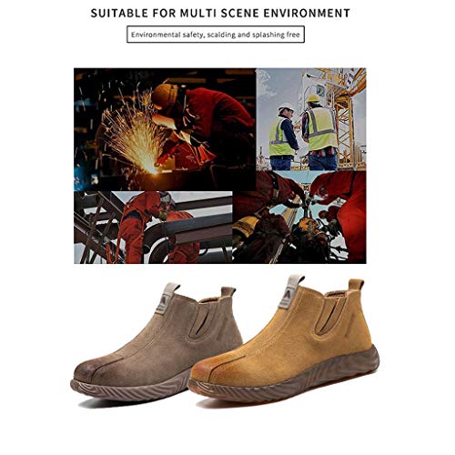 Zapatos de trabajo Zapatos de trabajo para hombres Conjunto de cuero de vaca antishielo Pie Soldder Safety Botas de tobillo Tendón de carne Superior Protección de seguridad Casual Zapatos industriales