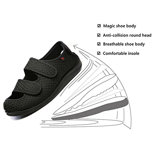 Zapatos ortopédicos para diabéticos Juanetes para diabéticos Zapatos para barco Anchos extendidos Zapatillas para caminar Correa ajustable Fácil de poner / quitar