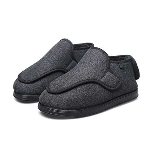 Zapatos para DiabéTicos Mujer Zapatos de Caminata Ancianos Ajustables con Velcro Invierno Calzado Personas Mayores para Pies Hinchados Zapatillas de Fasciitis Plantar(Size:39,Color:Gris oscuro)