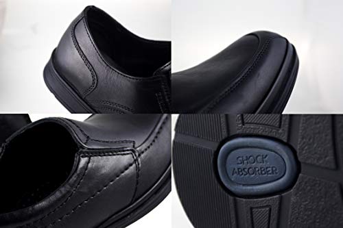 Zerimar Zapatos Hombres | Zapatos de Piel| Zapatos Vestir |Zapatos hostelería| Zapatos Confortables| Zapatos de camareros Color Negro Talla 45