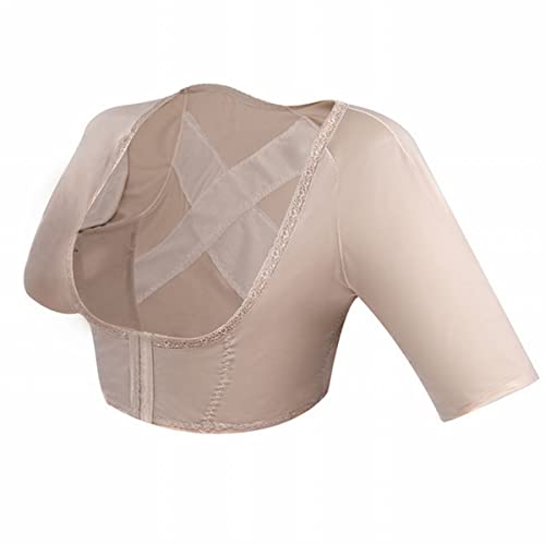 ZHAFG Top Arm Shaper Post Quirúrgico Slimmer Mangas de compresión Jorobada Corrector de Postura Tops Mujeres Hombro Fajas Espalda Soporte (Talla : Beige-M)