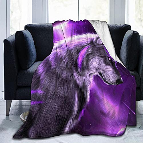 ZHXXFD Manta Animales Lobo Sofa Franela Suave 130X150 Fleece Sherpa Manta Microfibra Polar Cama 90 Infantil Niño Niña,Manta Pelo Cama 135 Invierno (A158)